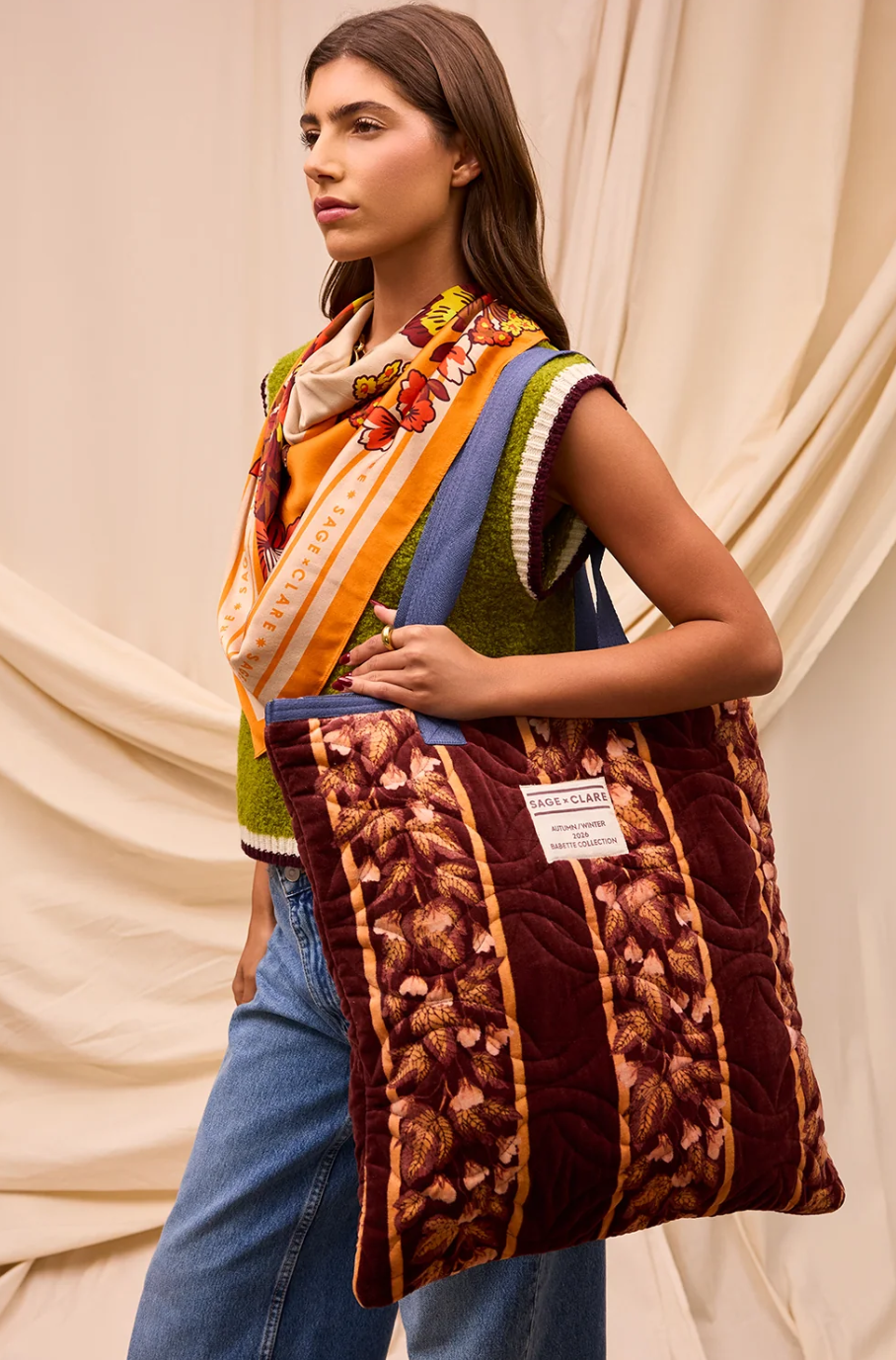 Agata Velvet Tote Bag