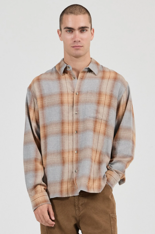 Campus Check Long Sleeve Shirt - Dove Grey