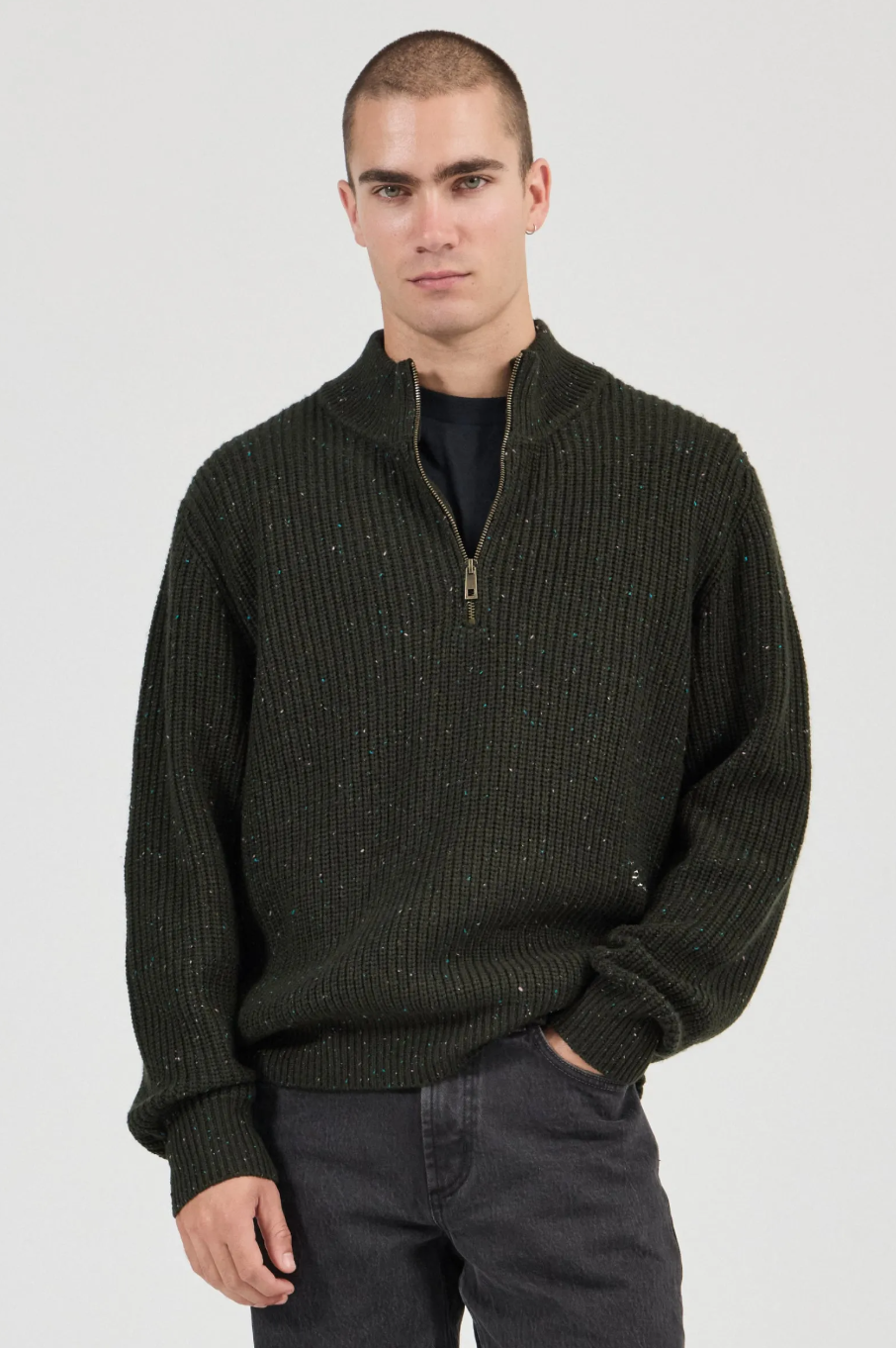 Fishermans Tweed Crew - Dark Forest
