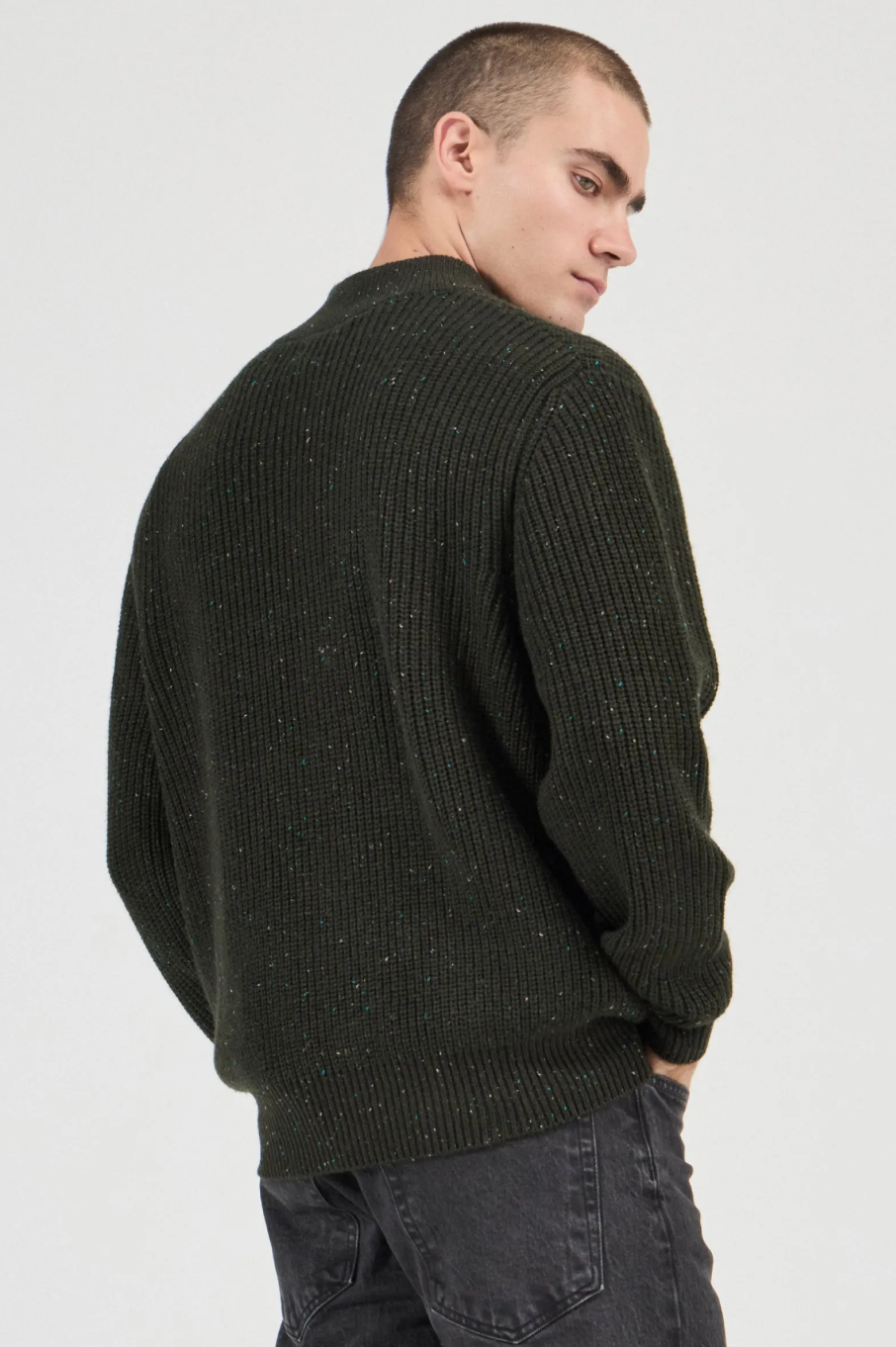 Fishermans Tweed Crew - Dark Forest