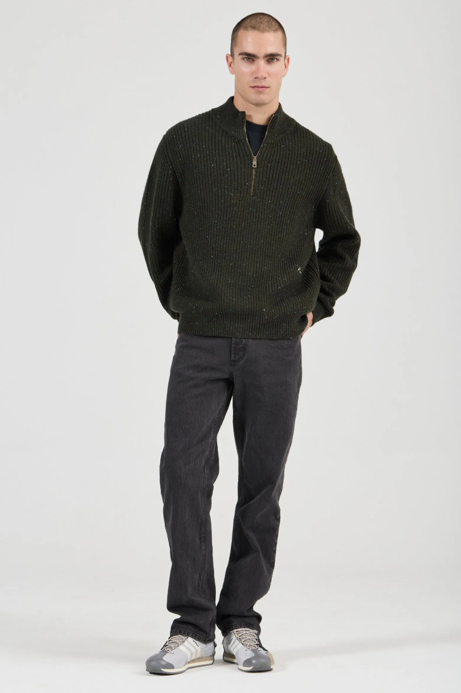 Fishermans Tweed Crew - Dark Forest