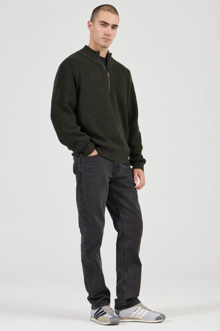 Fishermans Tweed Crew - Dark Forest