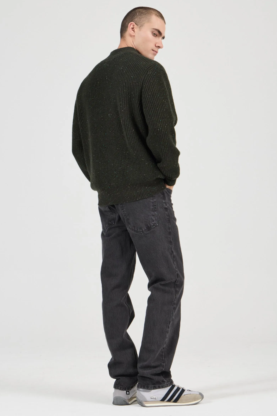 Fishermans Tweed Crew - Dark Forest