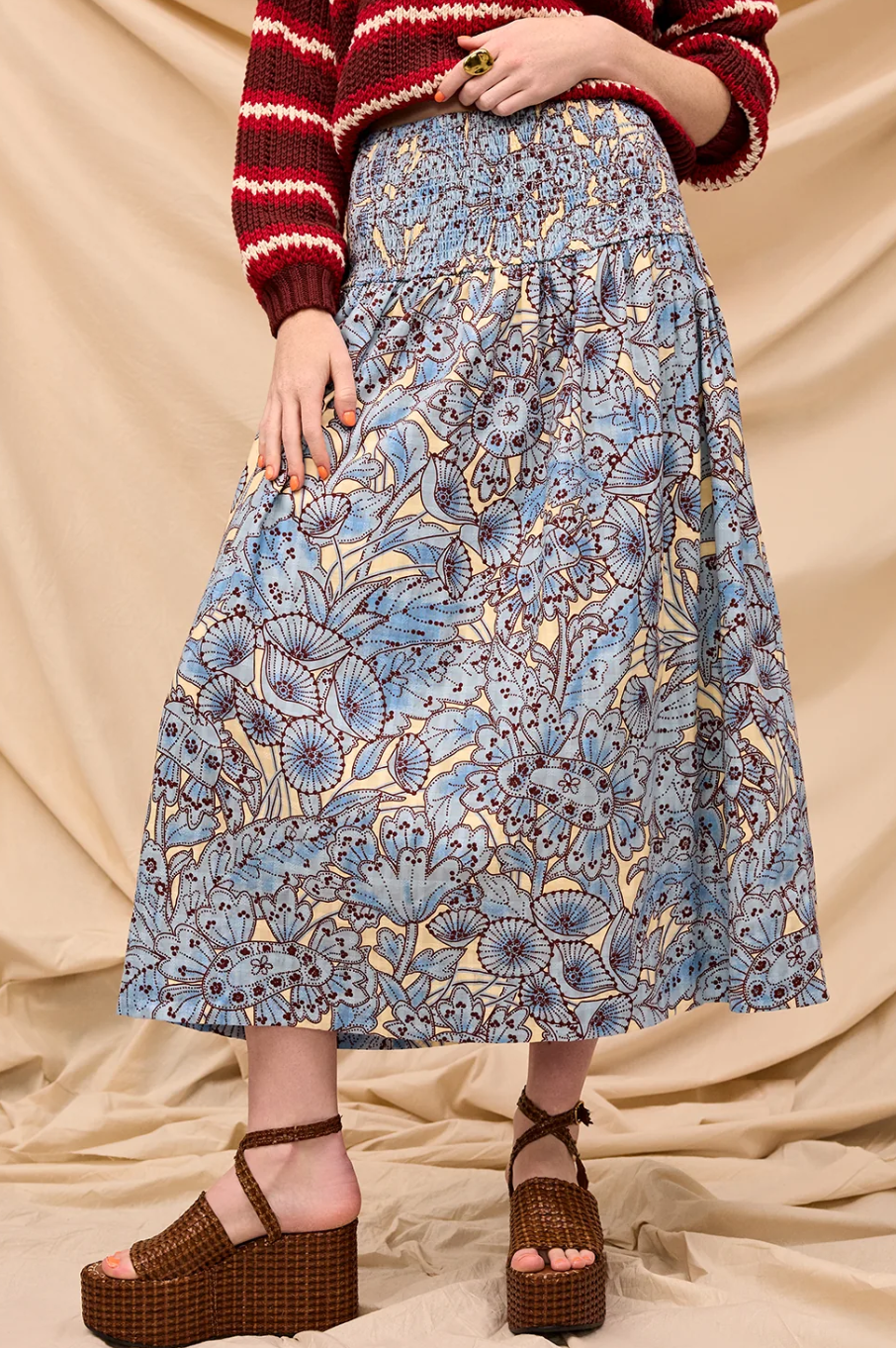 Lucia Maxi Skirt - Cerulean