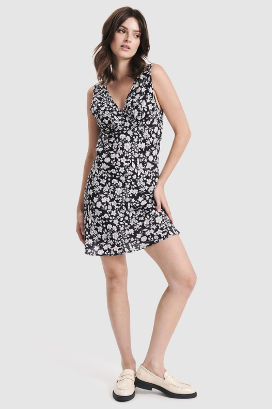 Eliza Mini Dress - Navy Valerie Floral