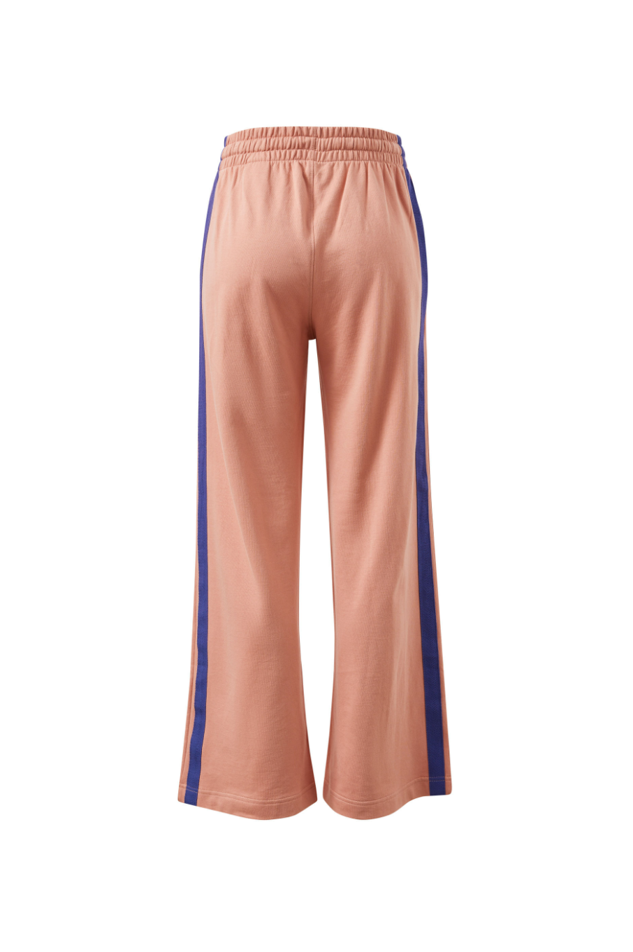 Gigi Wide Leg Terry Trackpant - Pink Clay and Navy