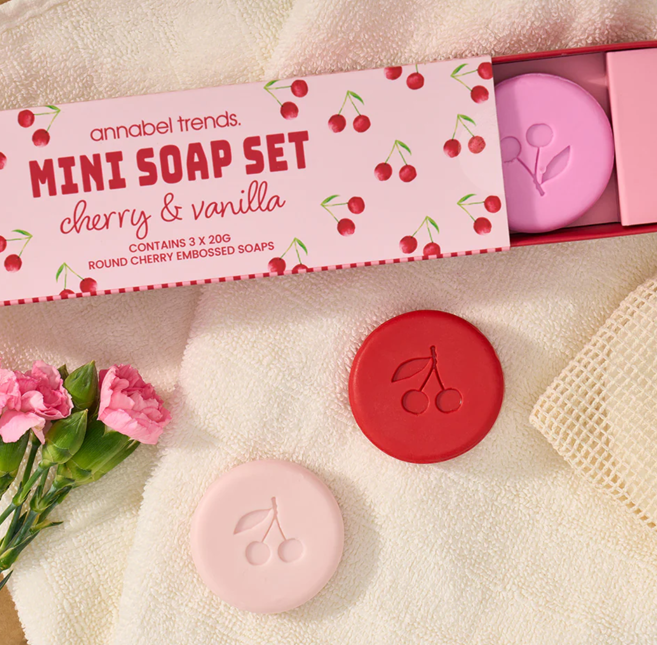 Mini Bath Soaps - Cherry - Set of 3