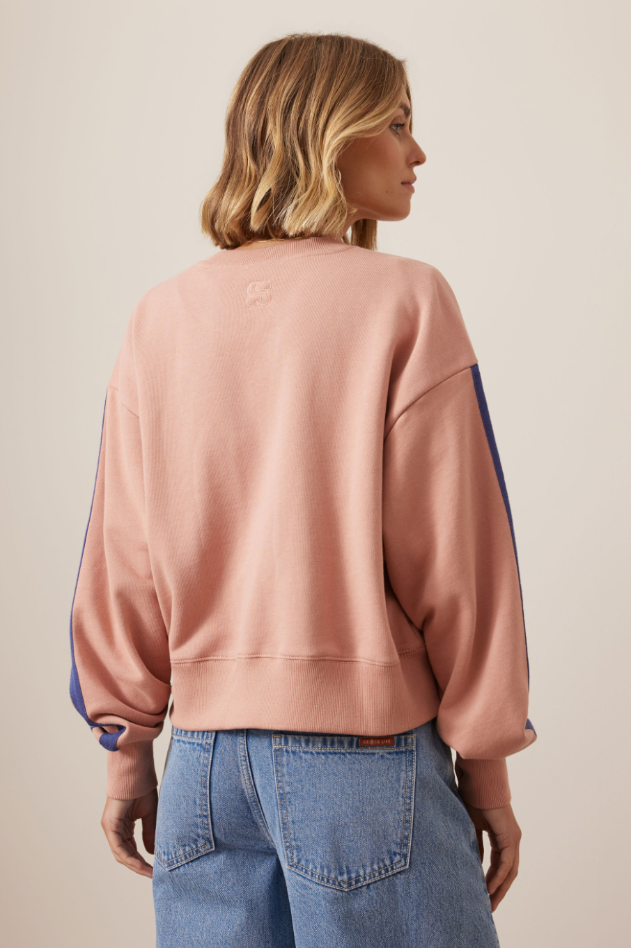 Sasha Sporty Slouchy Crew - Pink Clay