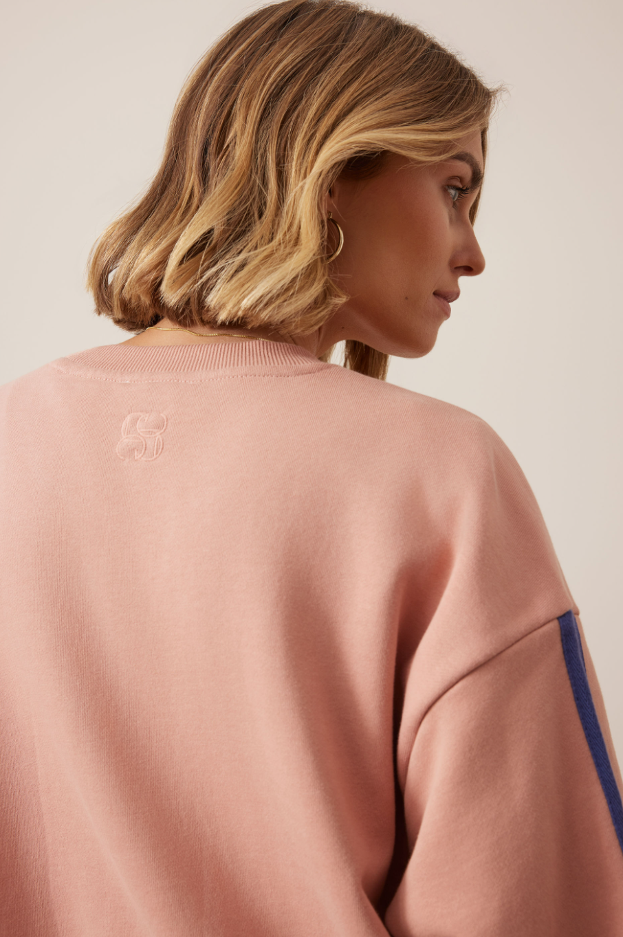Sasha Sporty Slouchy Crew - Pink Clay