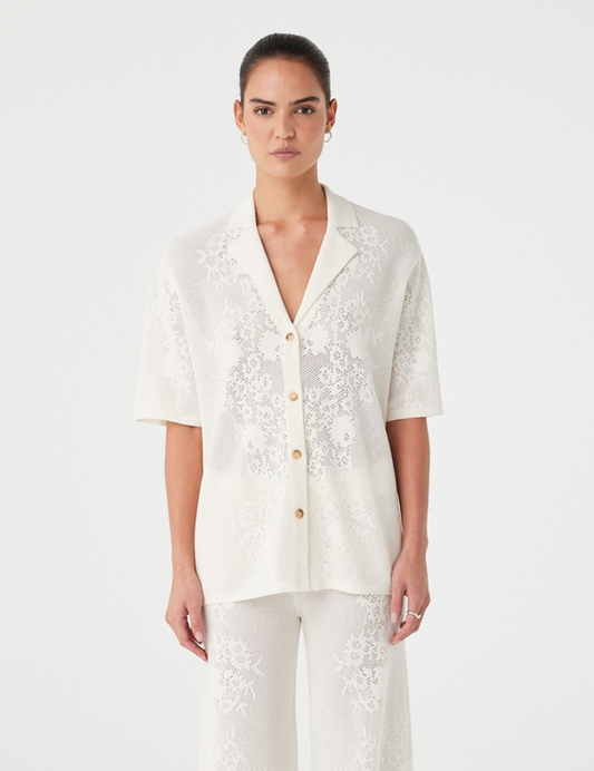 Aster Crochet Shirt - Cream