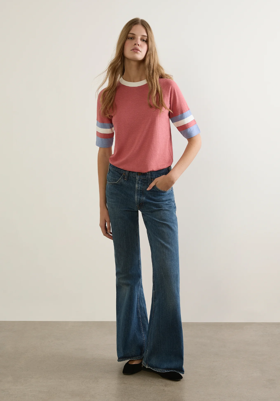 Cali Raglan Tee - Dusty Pink