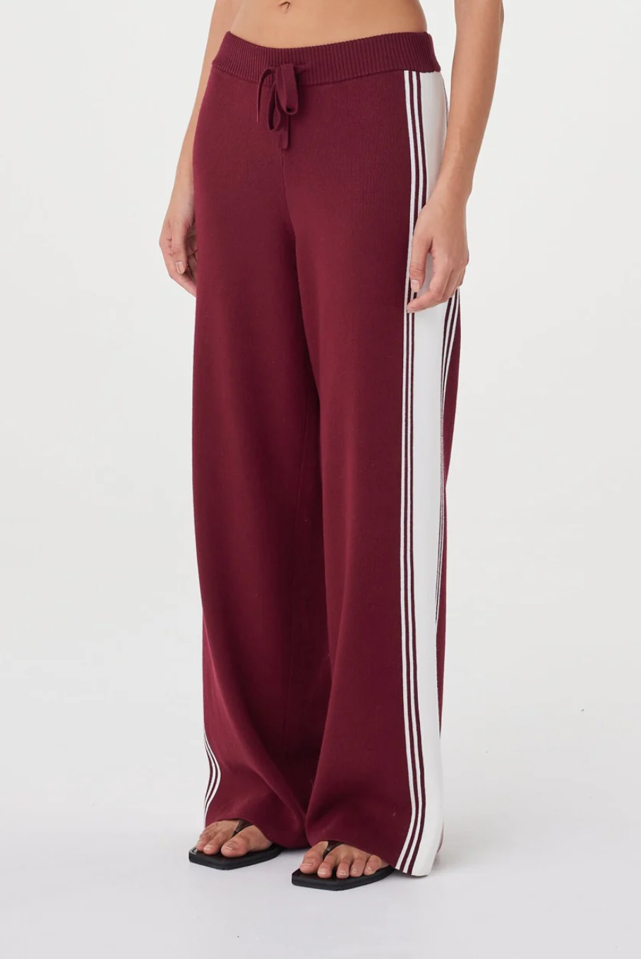 Emery Pant - Merlot & Cream