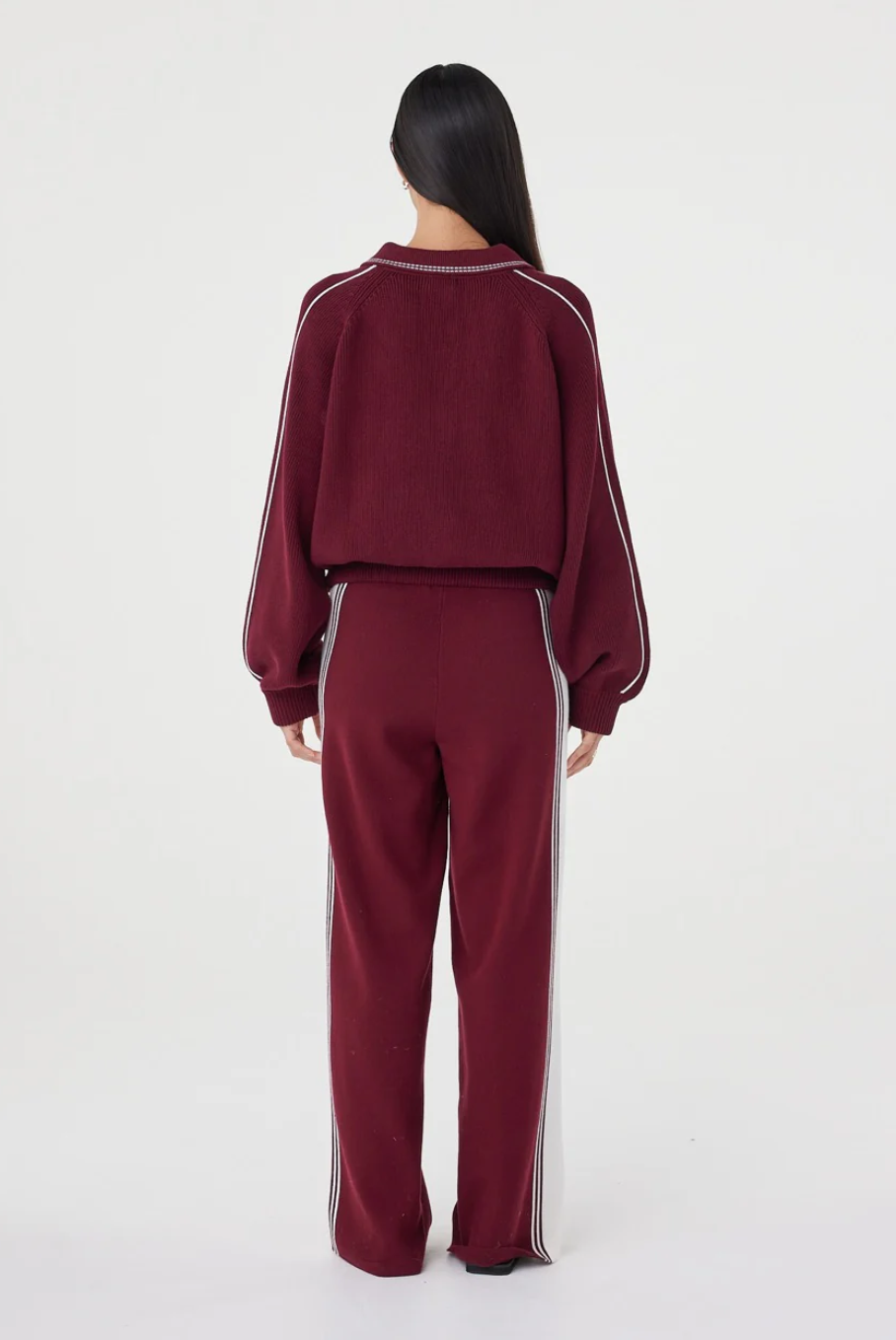 Emery Pant - Merlot & Cream