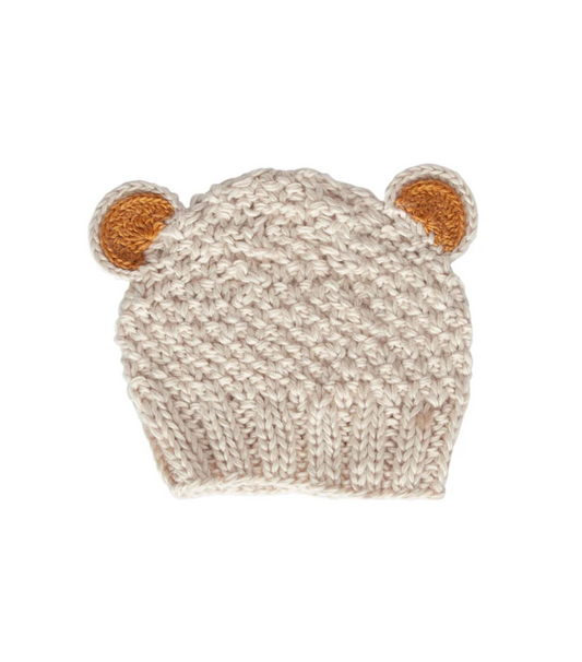 Bear Beanie - Oatmeal