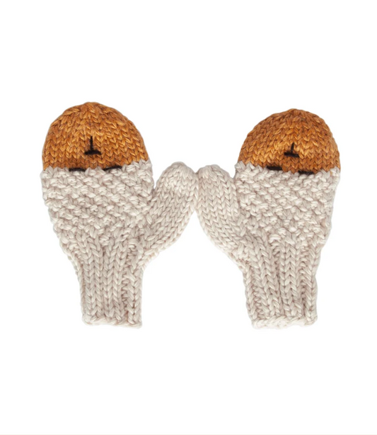 Bear Mittens - Oatmeal