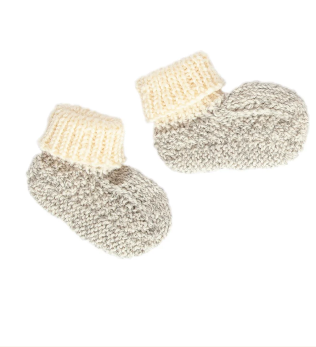 Springbud 100% Merino Booties - Cloud Marle