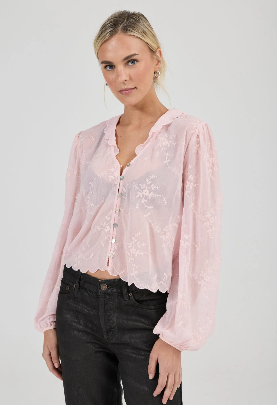 Petal Bloom Blouse - Blush