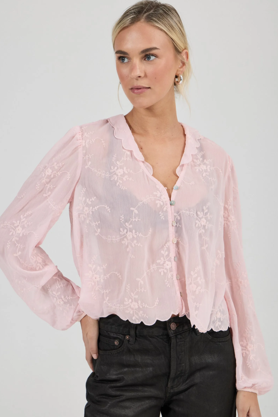 Petal Bloom Blouse - Blush