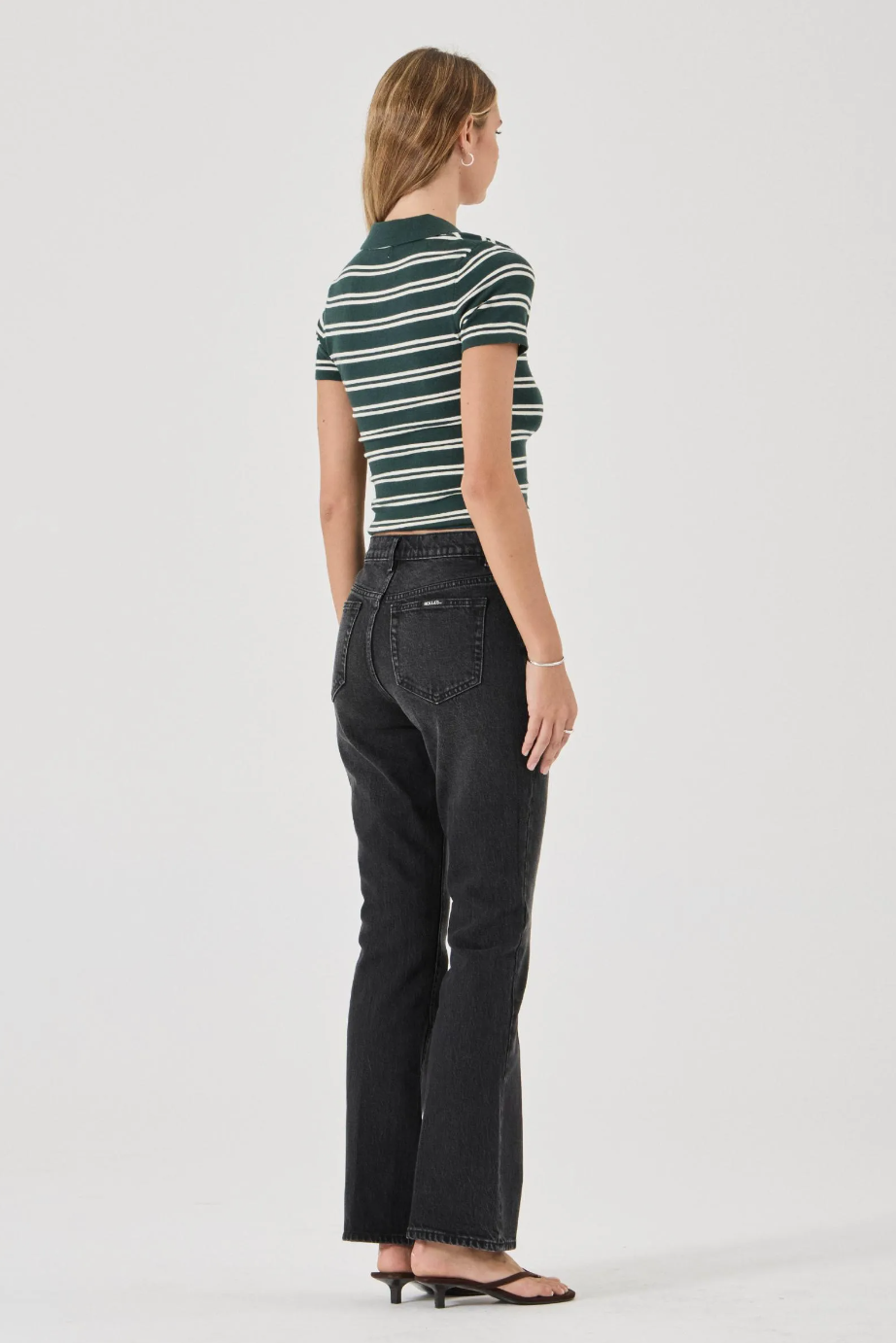 Lady Knit Polo Top - Deep Green