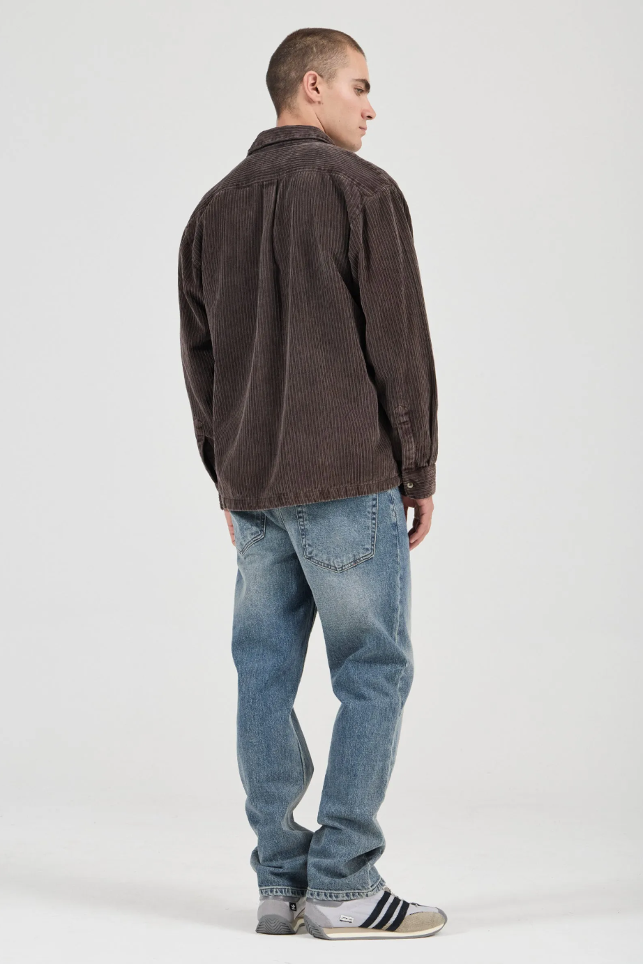 Campus Chunky Cord Long Sleeve Shirt - Dark Brown