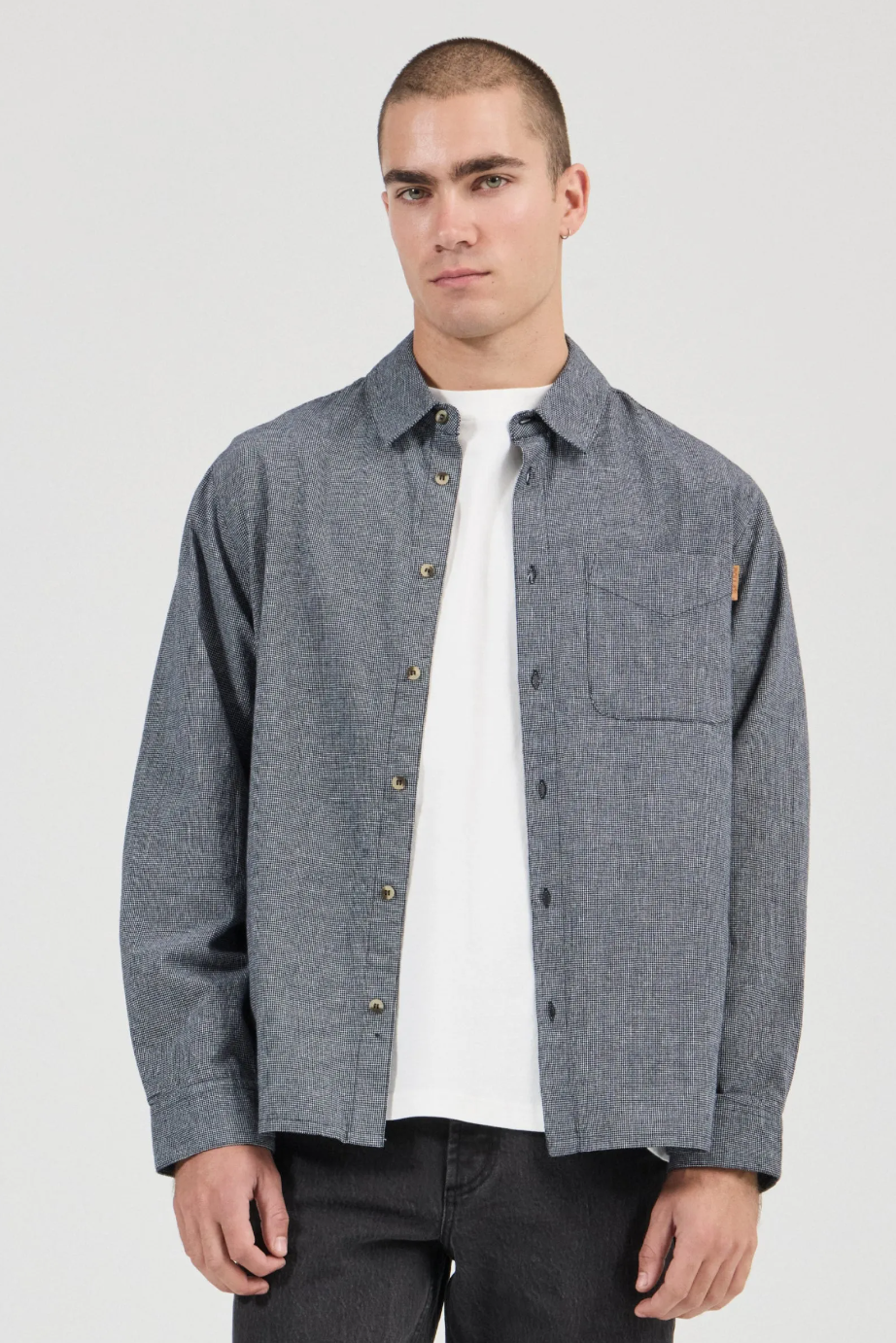 Prep Mini Check Long Sleeve Shirt - Graphite