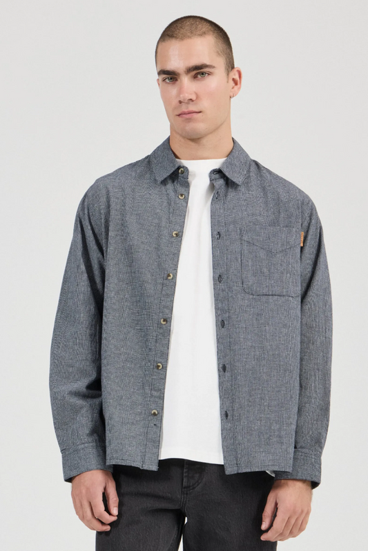 Prep Mini Check Long Sleeve Shirt - Graphite