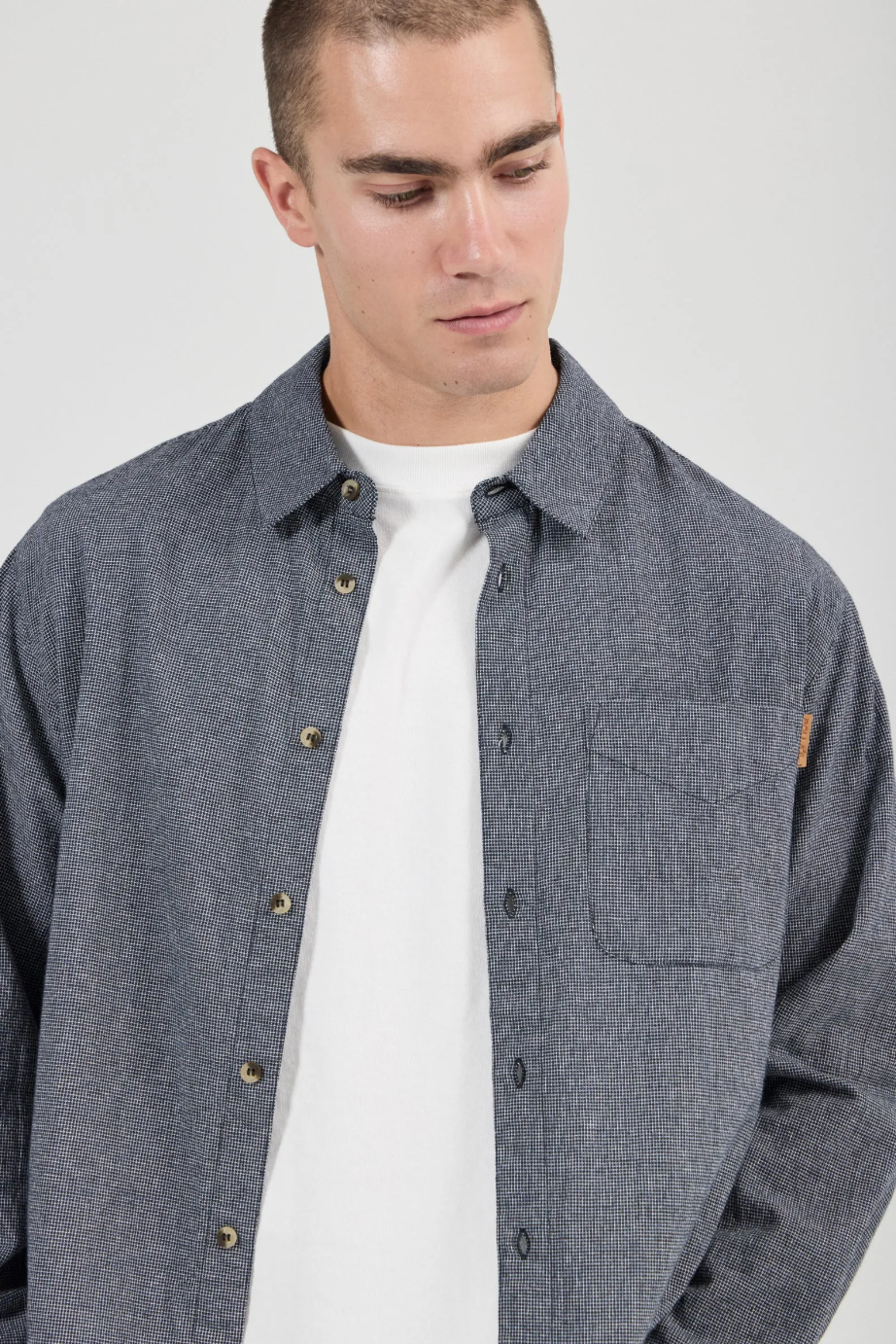 Prep Mini Check Long Sleeve Shirt - Graphite