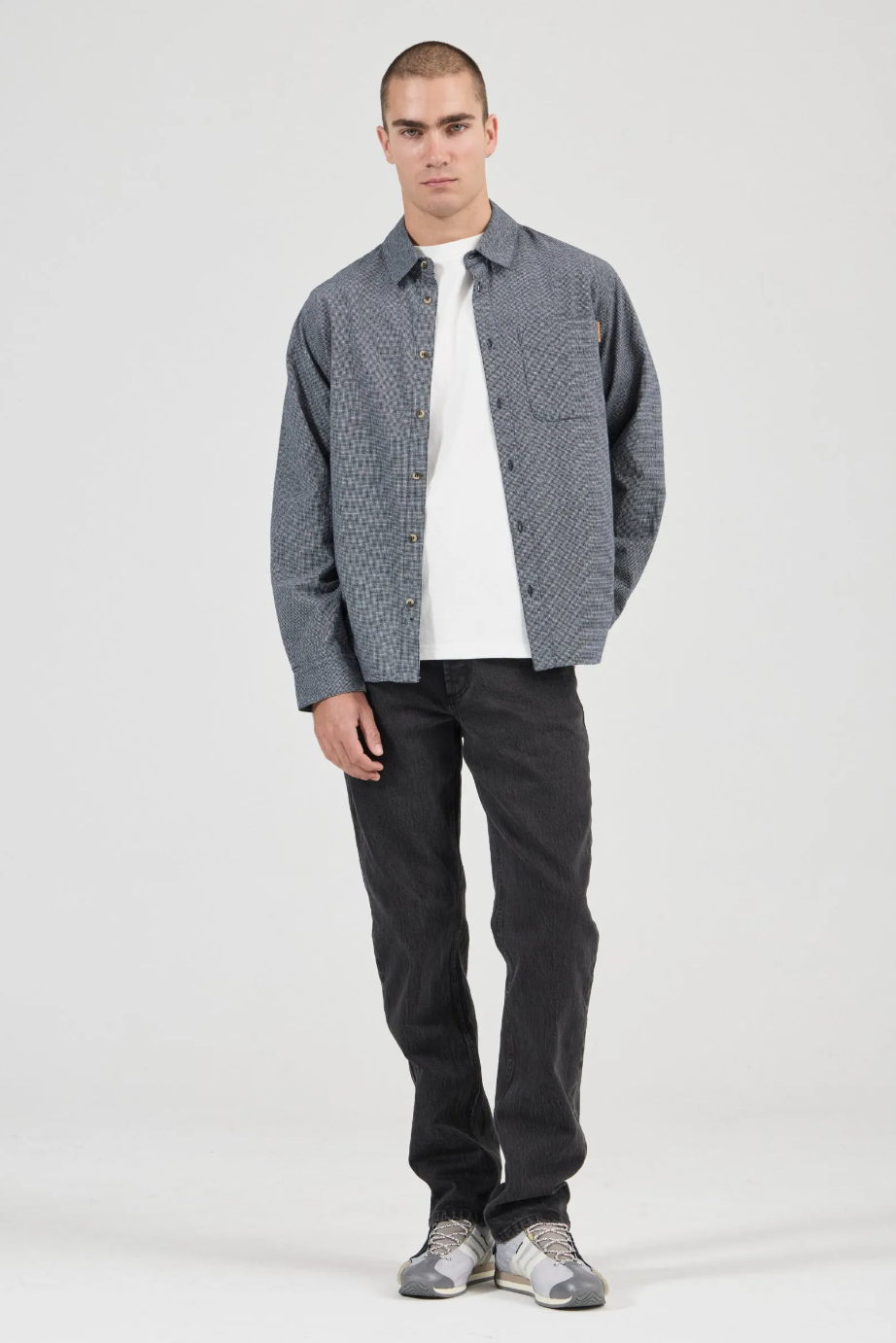 Prep Mini Check Long Sleeve Shirt - Graphite