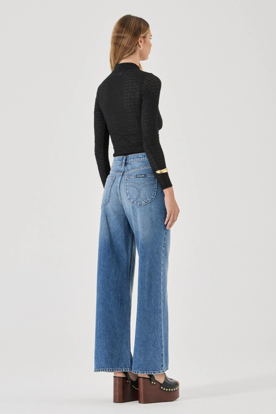 Highneck Daisy Top - Black