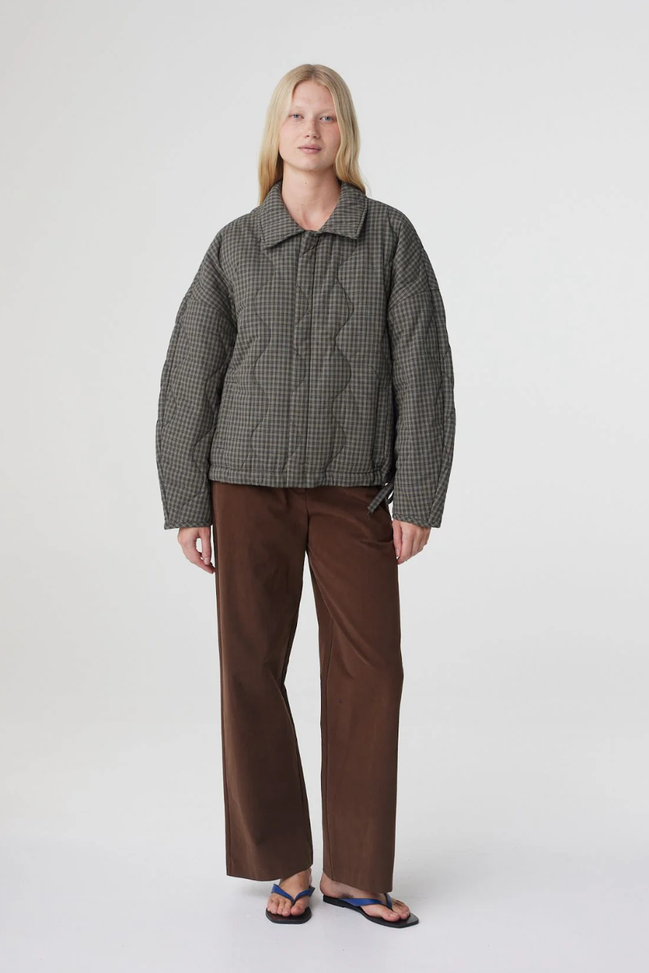 Matteo Jacket - Olive & Teal Check