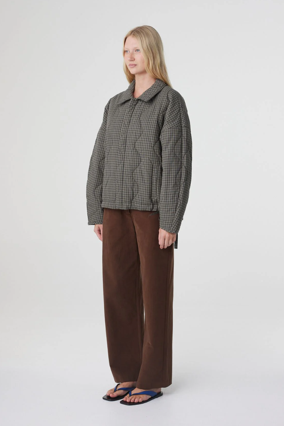 Matteo Jacket - Olive & Teal Check