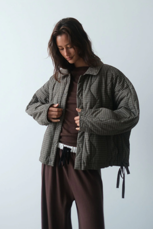 Matteo Jacket - Olive & Teal Check