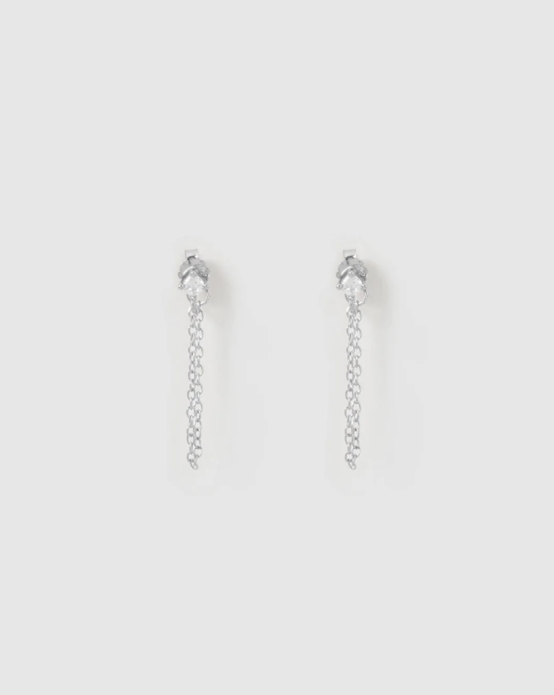 Mia Chain Earrings Silver