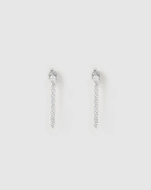 Mia Chain Earrings Silver