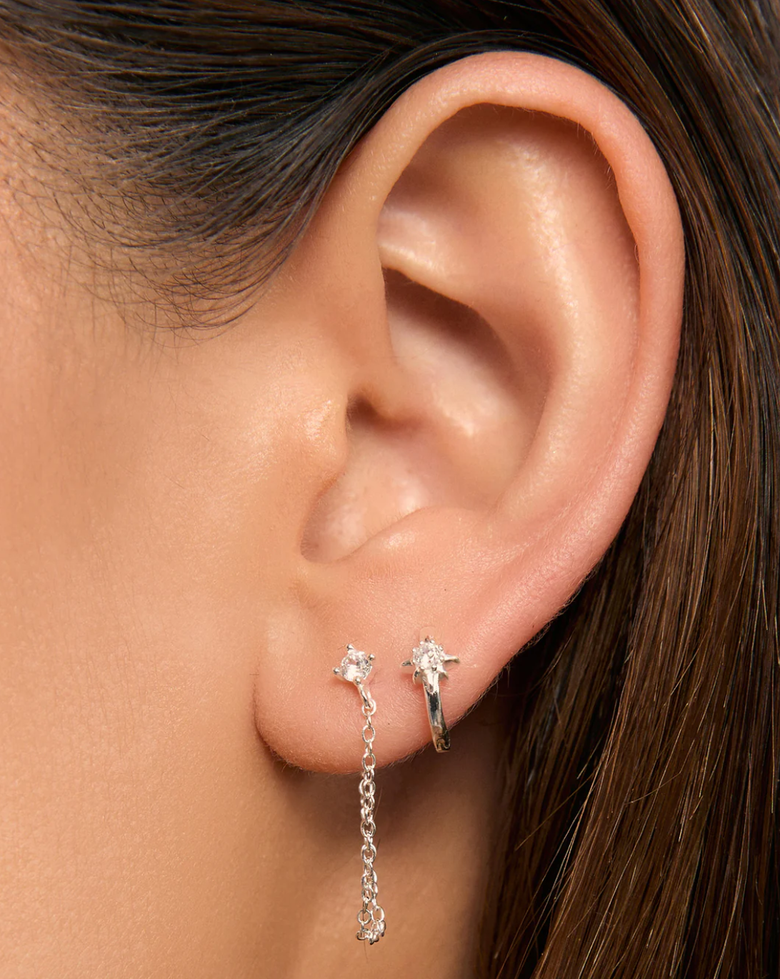 Mia Chain Earrings Silver