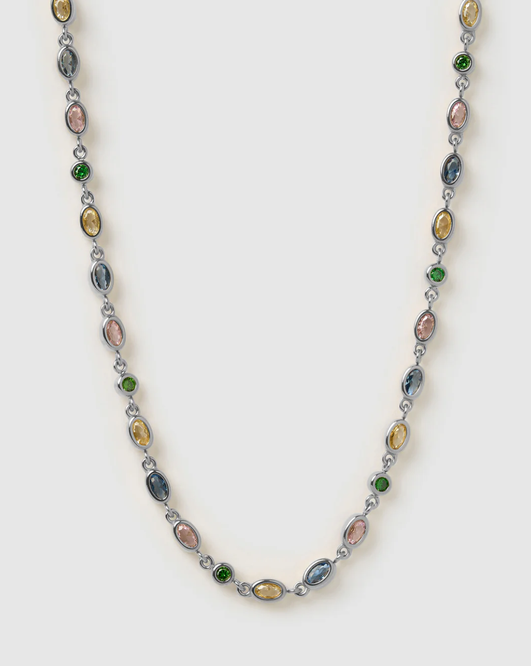 Isadora Silver Necklace - Multi Stones