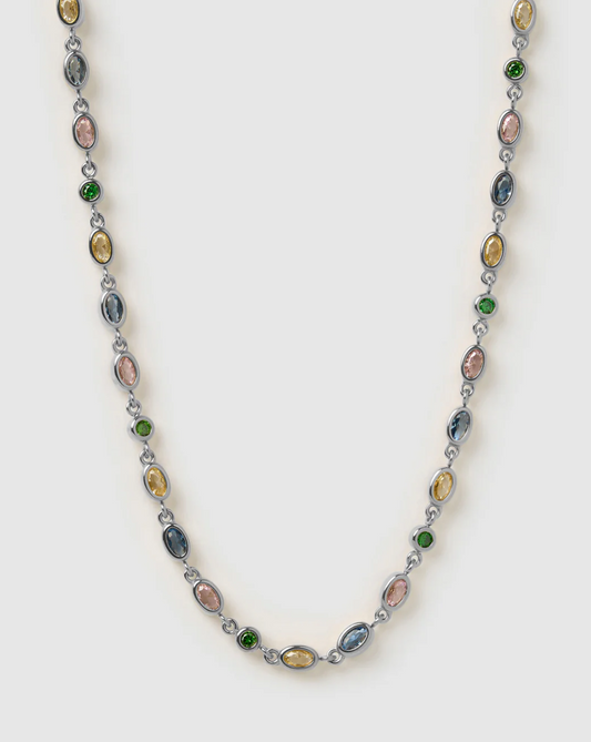 Isadora Silver Necklace - Multi Stones