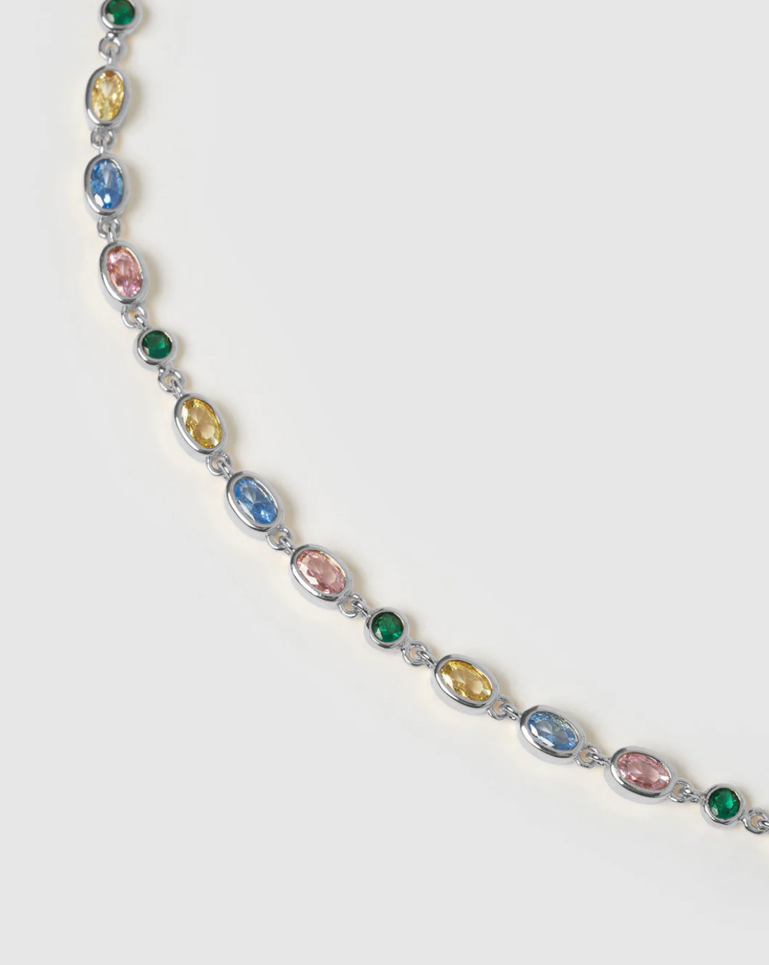 Isadora Silver Necklace - Multi Stones