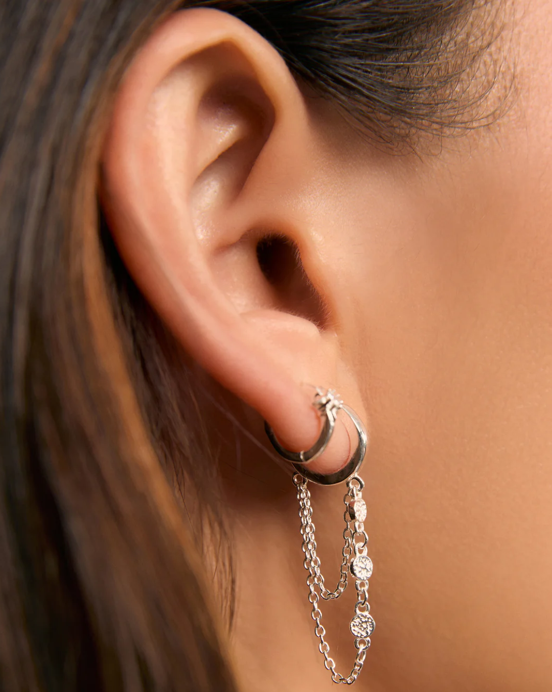 Paloma Silver Huggie Earrings