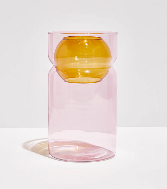 Balance Vase - Pink & Amber