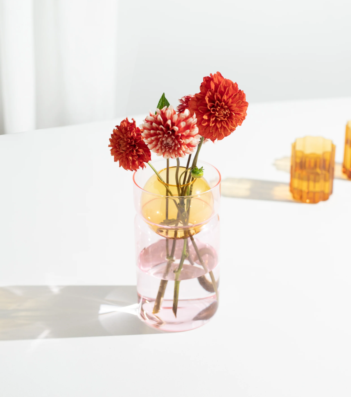 Balance Vase - Pink & Amber