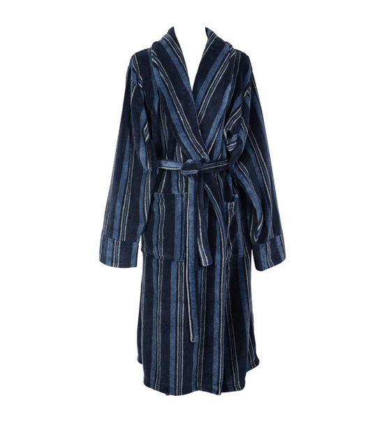 Men's Bath Robe - Blue Stripe