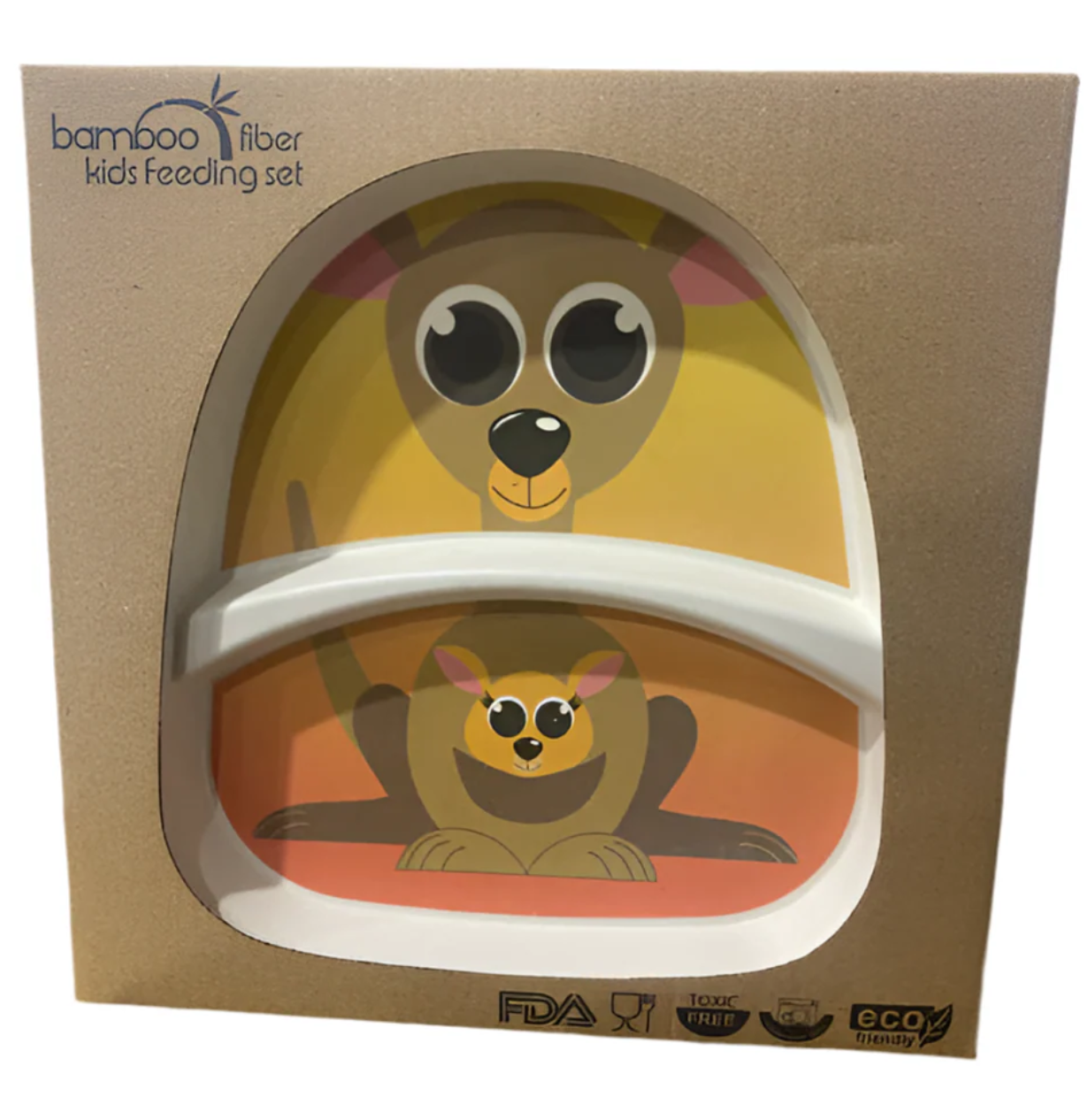 Bamboo Kids Dinner Set - Kangaroo Design
