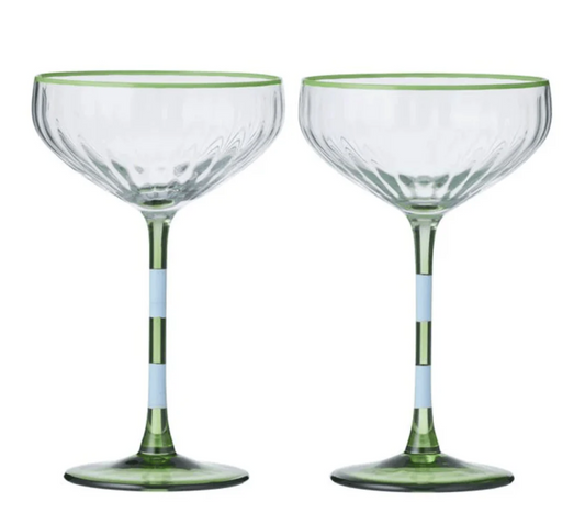 Lena Ribbed Coup Glass - Set of 2