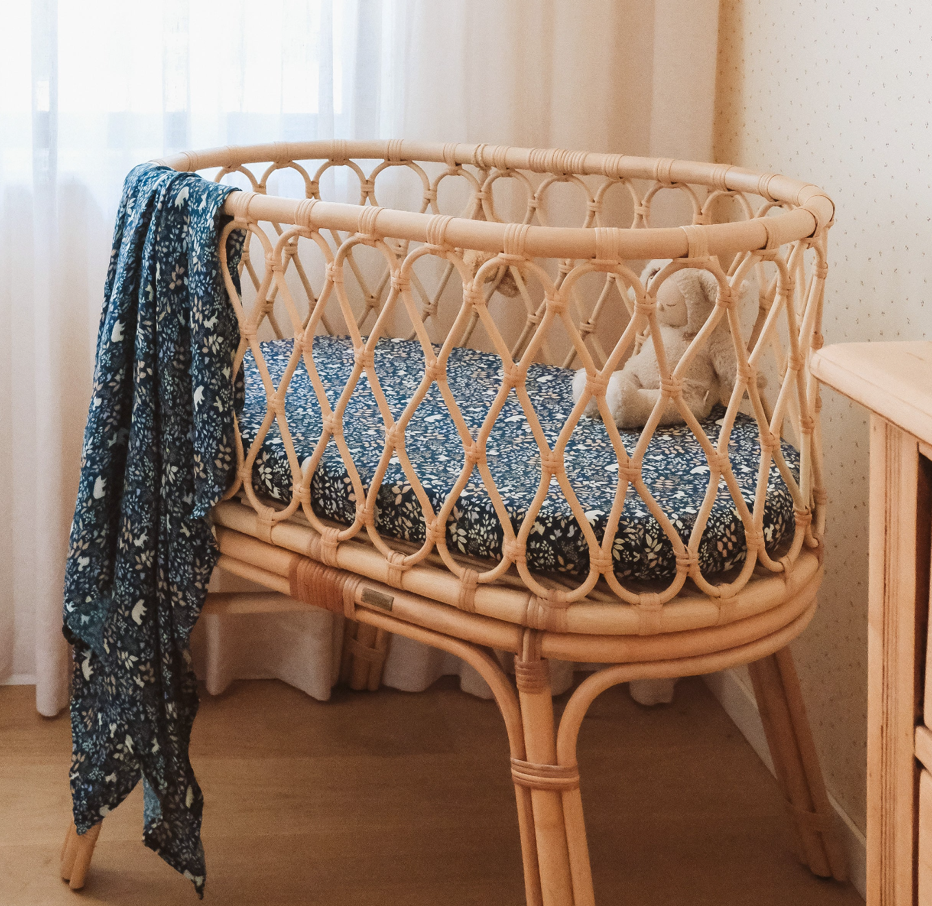 Forest Friends Organic Muslin Wrap Swaddle - Midnight