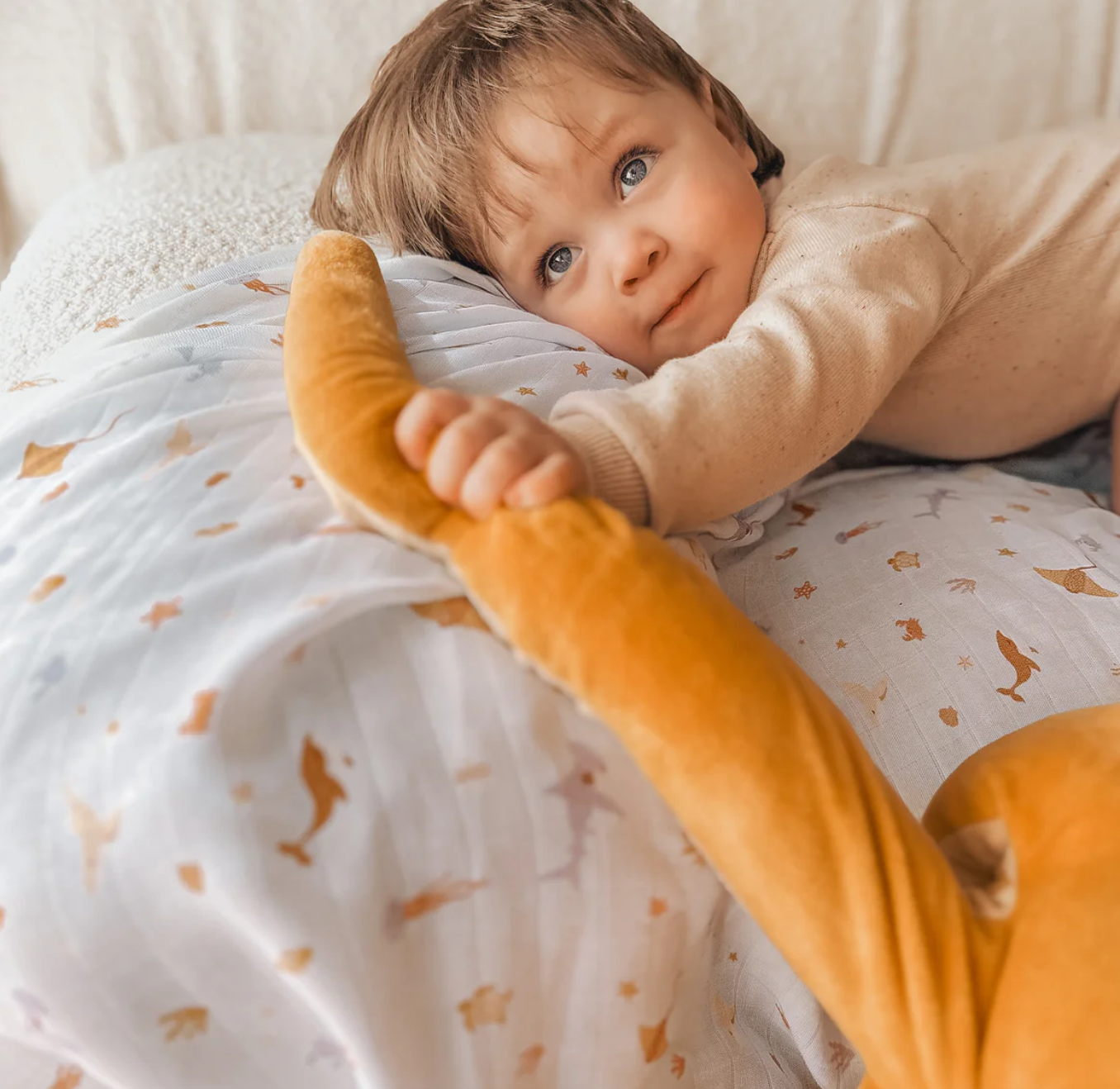 Ocean Friends Organic Muslin Wrap Swaddle