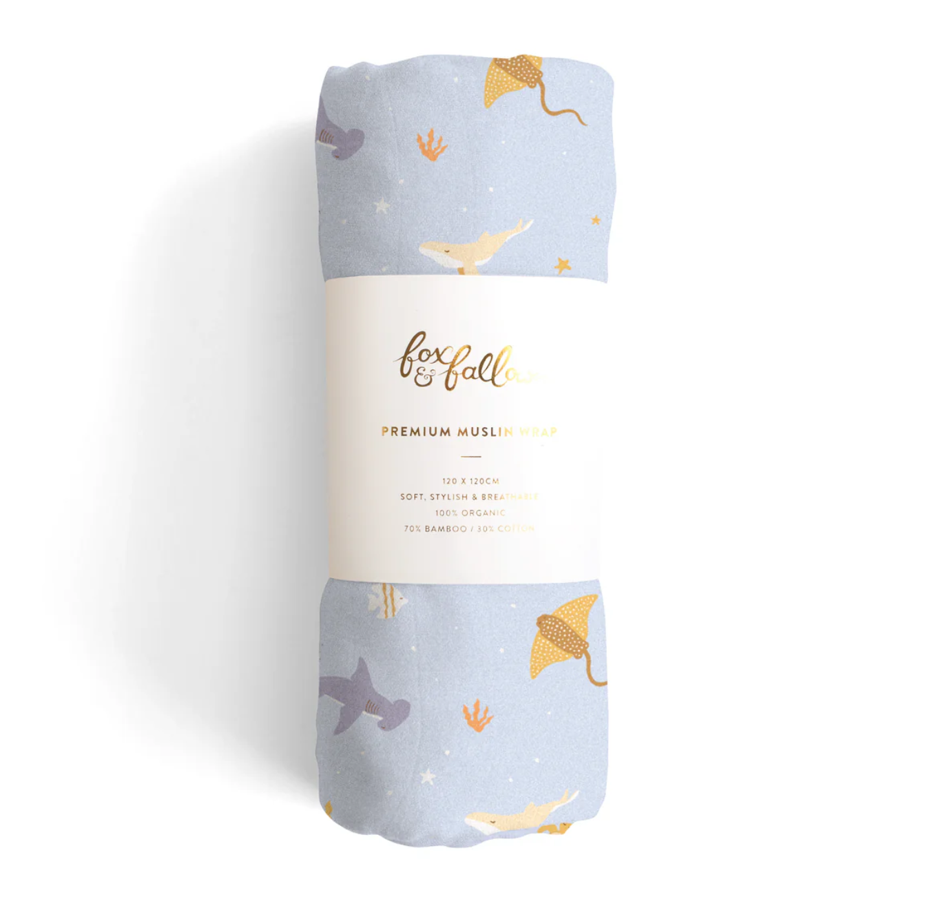 Ocean Friends Organic Muslin Wrap Swaddle