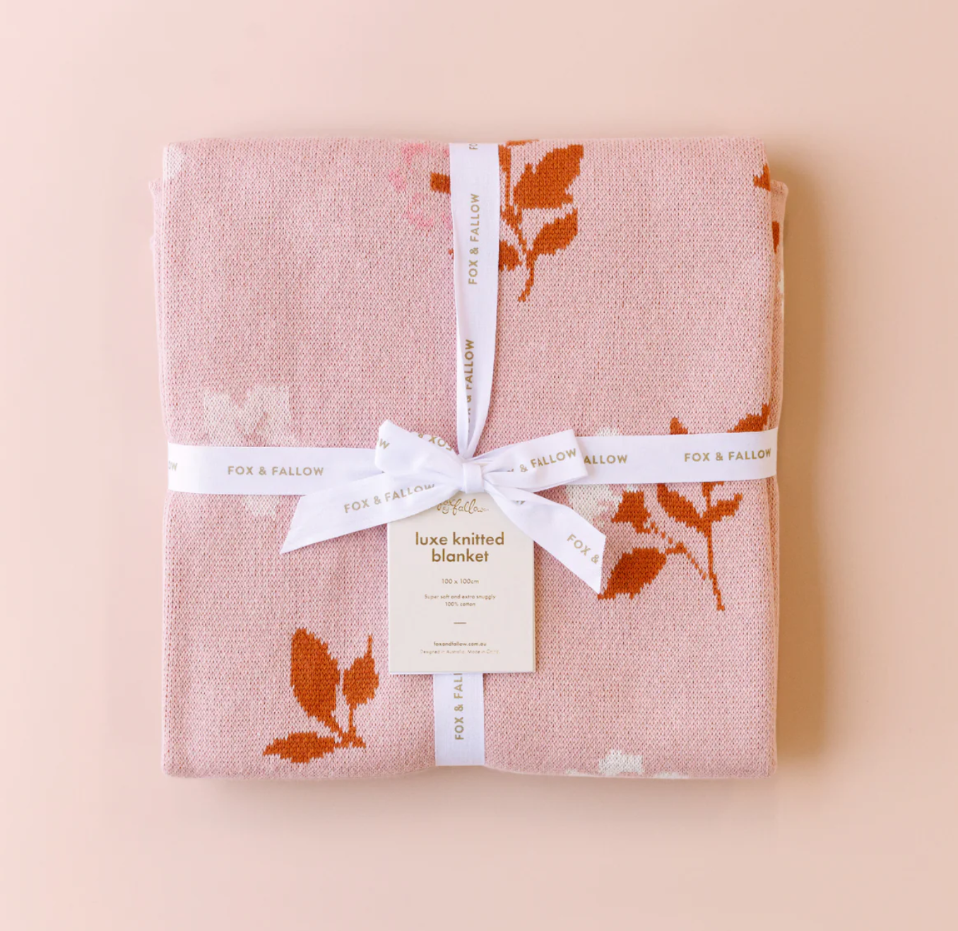 Peony Luxe Knitted Blanket
