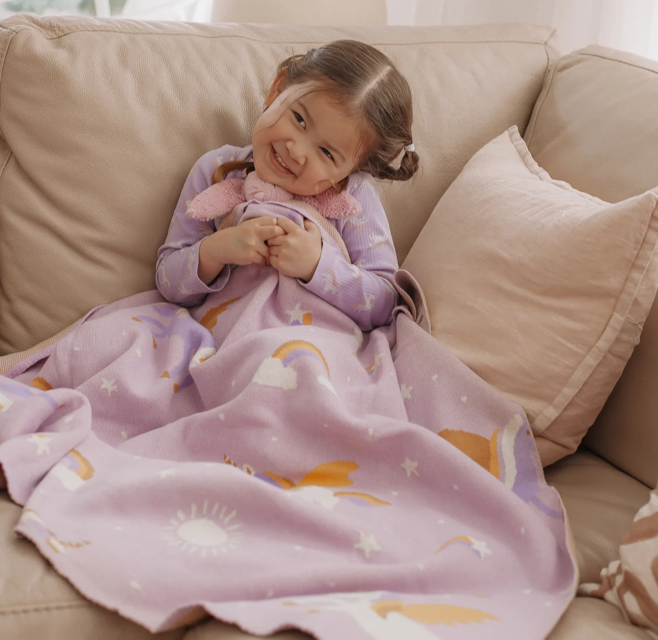 Unicorns Luxe Knitted Blanket