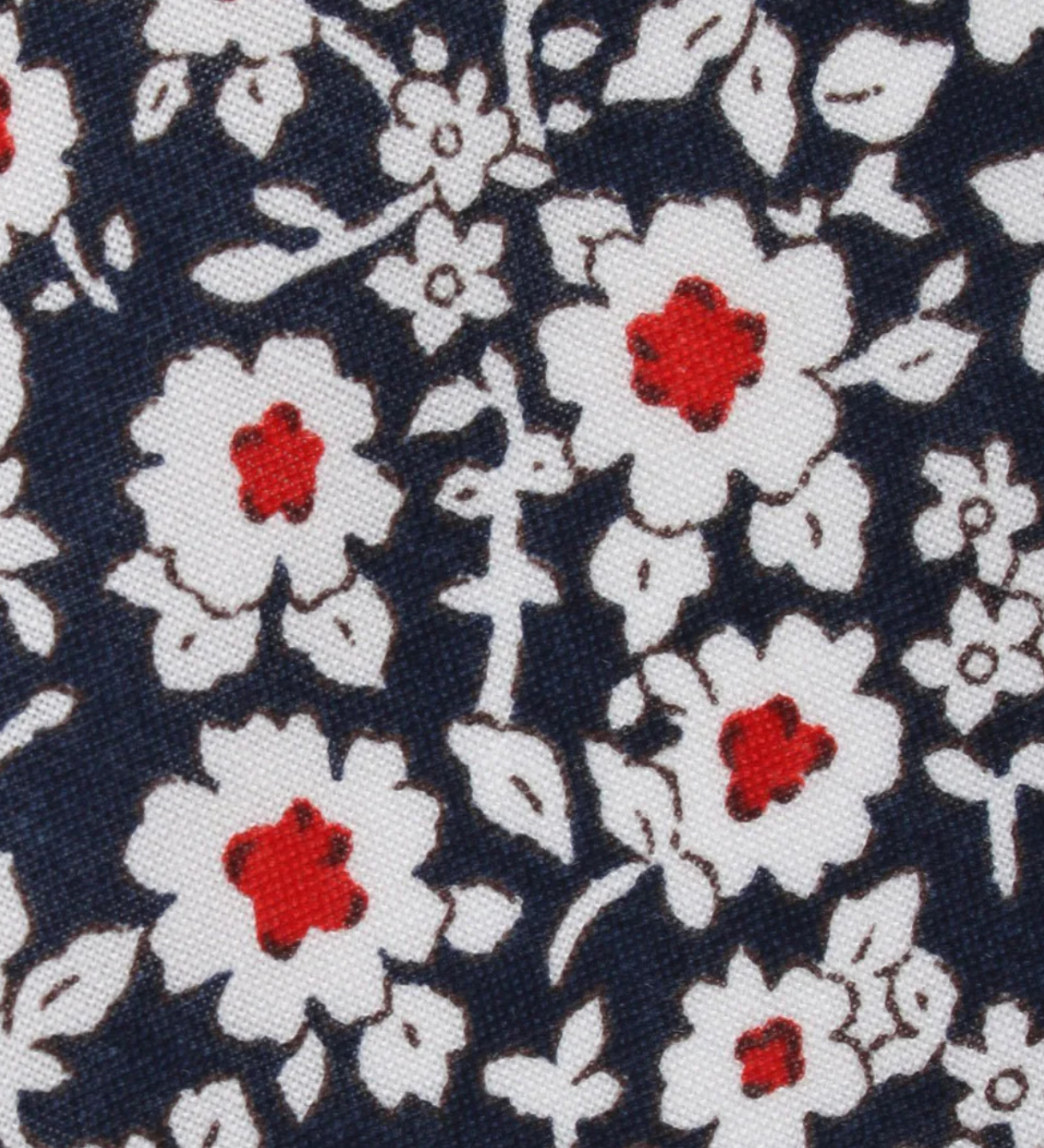 New York Navy Floral Skinny Tie